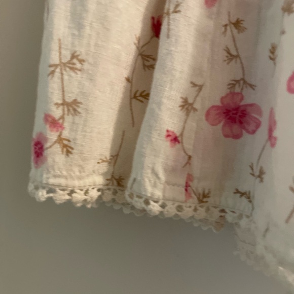 Sim and Sam Linen Blend Pink Floral Coquette Girl Babydoll Mini Dress Size Small - Picture 8 of 15